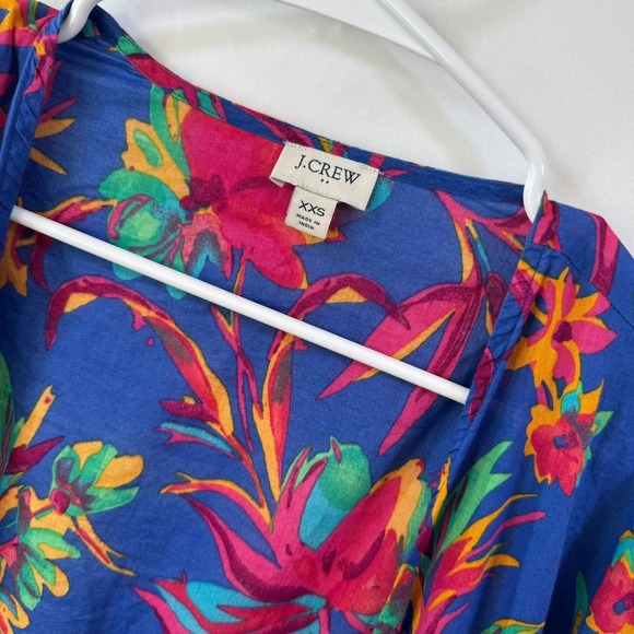 J.CREW Other - J.Crew Re-Imagined Tropical Floral Tassel Swim Cover Up Blue XXS